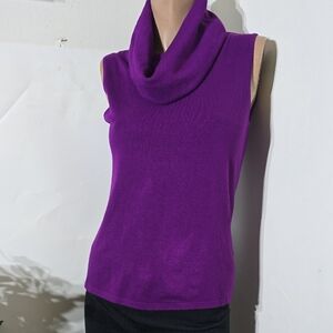 INC International Concepts Vibrant Purple Cowl Neck Sweater Petite Medium NWT